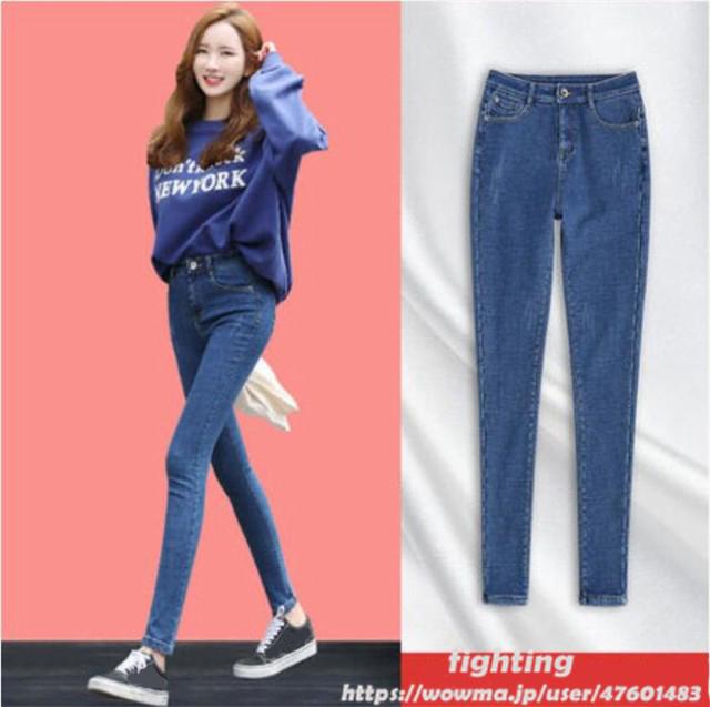 スキニー ジーンズ レディース デニム パンツ ストレッチ ジーンズ ロング丈 ボトムス 美脚 トレンド 通勤用 仕事 カジュアル お出かけ の通販はau Pay マーケット Fighting