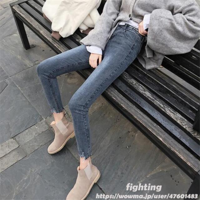 スキニー ジーンズ レディース デニム パンツ ストレッチ ジーンズ ロング丈 ボトムス 美脚 トレンド 通勤用 仕事 カジュアル お出かけ の通販はau Pay マーケット Fighting