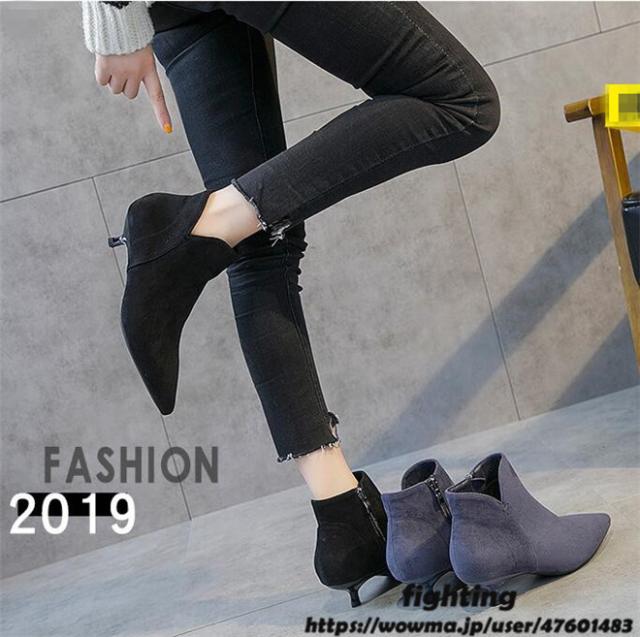 ブーティー レディース ショート ブーツ ポインテッドトゥ シューズ 美脚 痛くない 19秋冬新作韓国風 パーティー 二次会 結婚式 通の通販はau Wowma Fighting