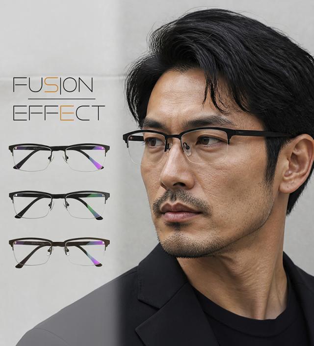 【日本製 Nikonレンズ使用 遠近両用メガネ】フュージョンエフェクト 99705［全額返金保証］ニコン 老眼鏡 おしゃれ 男性 女性 メンズ レディース 処方箋 乱視 対応 オーダー 眼鏡
