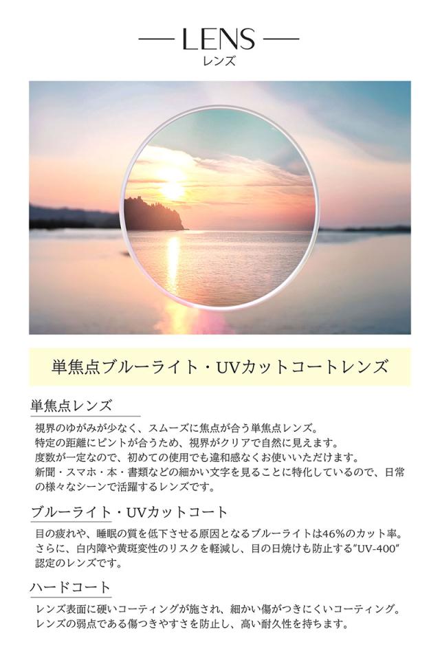 ブルーライトカット 老眼鏡】ステイブルハーフリム (FS-1015)［全額