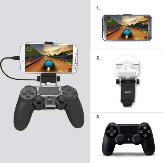 Ps4スリムスマートハンドルクリップ電池プレイステーション4コントローラー用otgケーブル付き携帯電話用クランプホルダーブラックの通販はau Pay マーケット Au Wowma キキ屋