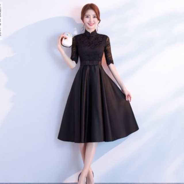 結婚式のお呼ばれ40代 ミニドレス フレアースカート パーティードレス