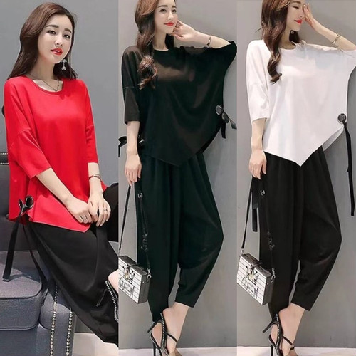 セットアップ レディース 大きいサイズ セットアップ 2点セット 上下セット トップス カットソー 七分丈 アシンメトリー アシメントリ サの通販はau Pay マーケット Urubei ウルベイ Au Pay マーケット店