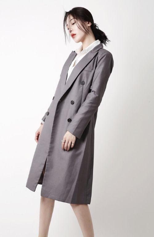 レディース アウター 定番 トレンチコート 春 秋 冬 ロング丈 大人かわいい お洒落 シンプル カジュアル きれいめ 20代 30代 40代 通勤スタイル オフィスコーデ OL 通学 お出かけ ショッピング デート リクルート ダブルボタン 長袖 キレナチュ_6