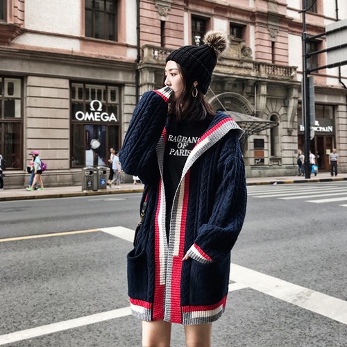 オーバーサイズ ざっくりニット カーディガン アウター ロングカーディガン ニット コート フード付 ストレート カジュアル レトロ 大人の通販はau Pay マーケット Urubei ウルベイ Au Pay マーケット店