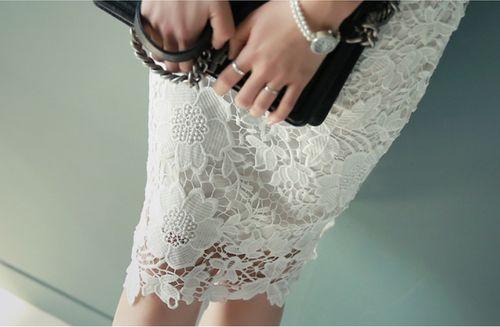 レースタイトスカート レディース 大きいサイズ 膝下 黒 白 花柄 結婚