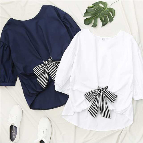 ｔしゃつ半袖 ｔシャツ ビックリボン アシンメトリー バルーン ｔシャツ 白シャツ tしゃつレディース 半袖tシャツ ビックリボン アシンメトリー