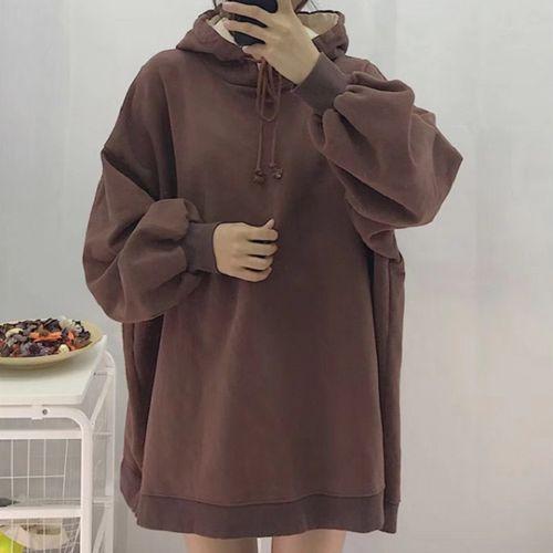 全6色 ワンサイズ ビックシルエット パーカー カジュアル 無地 デザイン かわいい スポーティー お洒落 レディース 秋 冬 トレ定