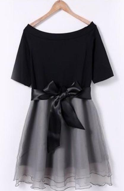 お呼ばれ ドレス 30代 20代 パーティードレス 黒 ブラック グレー 膝丈