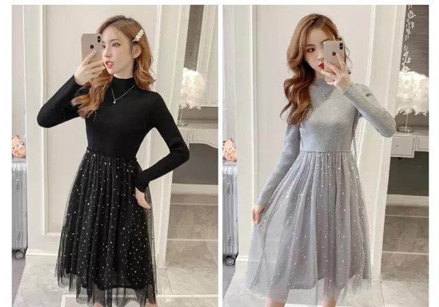 お呼ばれ ドレス 30代 20代 パーティードレス 黒 ブラック グレー 膝丈