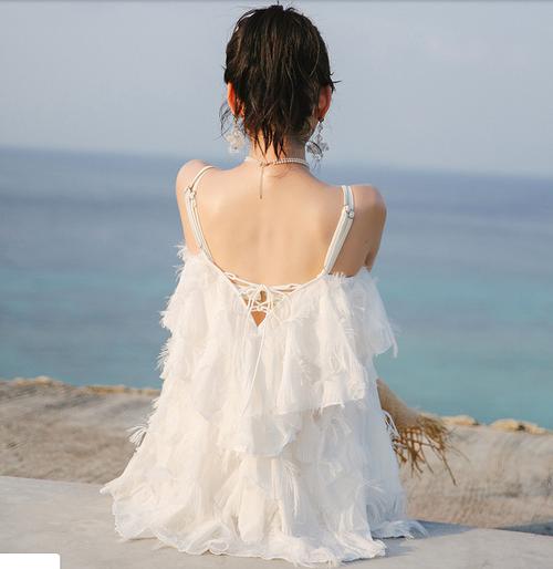 オフショル ワンピース ビキニ ホワイト フェミニン 大人可愛い