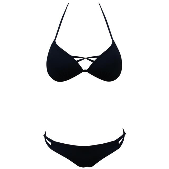 2020新作水着 水着 ビキニ クロスストラップ ブラック 無地 シンプル