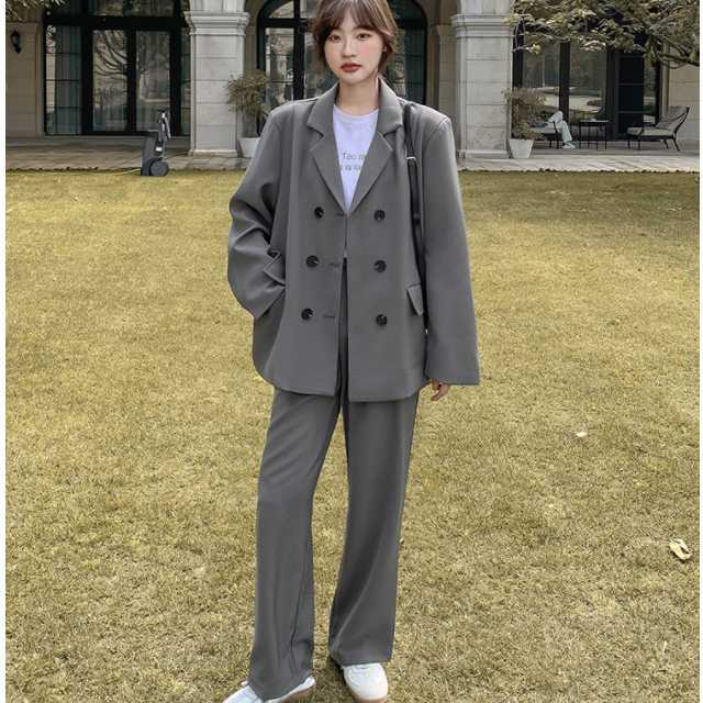 セットアップ スーツセット レディース 2点セット コート パンツ 通勤