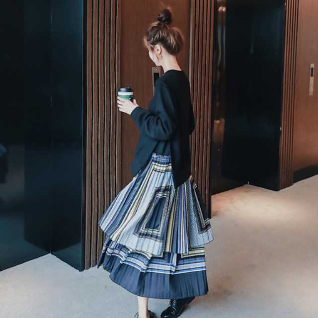ワンピース ニットワンピース ロングワンピース レディース 長袖 ドッキングワンピース ニットワンピース ニット プリーツスカート 幾何学模様 ロングワンピ プリーツ 長袖ワンピース ニットワンピ きれいめ 清楚 上品 キレセク