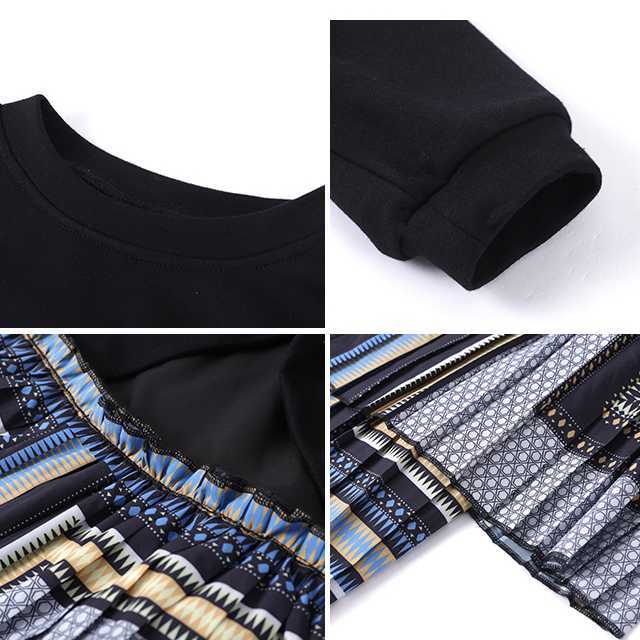 ワンピース ニットワンピース ロングワンピース レディース 長袖 ドッキングワンピース ニットワンピース ニット プリーツスカート 幾何学模様 ロングワンピ プリーツ 長袖ワンピース ニットワンピ きれいめ 清楚 上品 キレセク