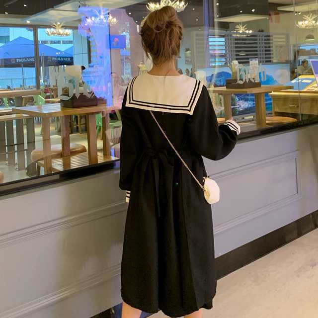 セーラー風ワンピース ワンピース レディース 長袖 セーラー服 ショートワンピース ショート丈 フレアワンピース 大人かわいい 着痩せ 痩の通販はau Pay マーケット Urubei ウルベイ Au Pay マーケット店