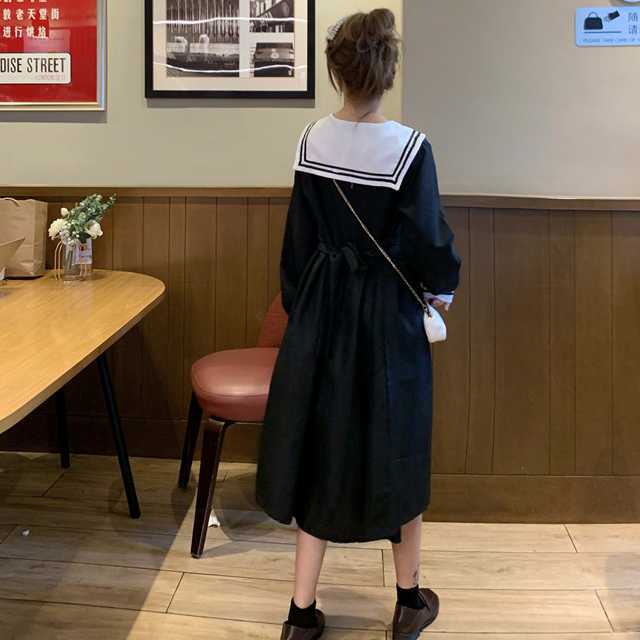 セーラー風ワンピース ワンピース レディース 長袖 セーラー服 ショートワンピース ショート丈 フレアワンピース 大人かわいい 着痩せ 痩の通販はau Pay マーケット Urubei ウルベイ Au Pay マーケット店