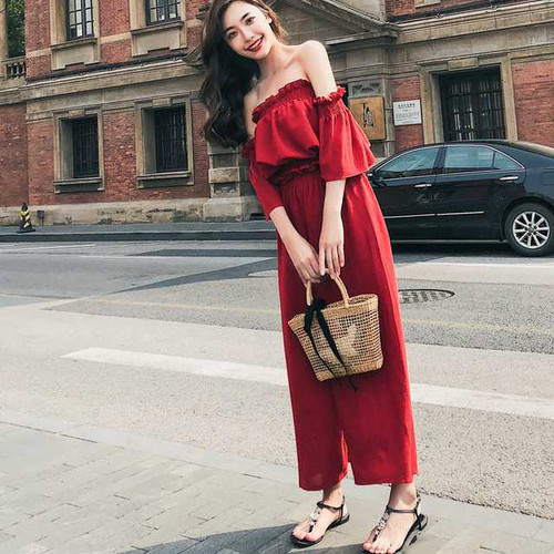 ツーピース セットアップ オフショルダー フリル シフォン ワイドパンツ シャーリングゴム デタッチドスリーブ フレアスリーブ トップス の通販はau Pay マーケット Urubei ウルベイ Au Pay マーケット店