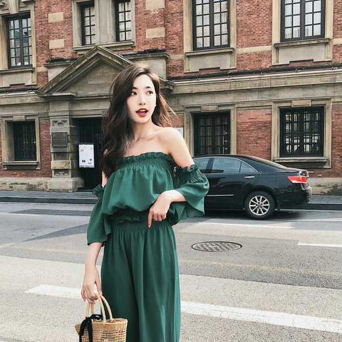 ツーピース セットアップ オフショルダー フリル シフォン ワイドパンツ シャーリングゴム デタッチドスリーブ フレアスリーブ トップス の通販はau Pay マーケット Urubei ウルベイ Au Pay マーケット店