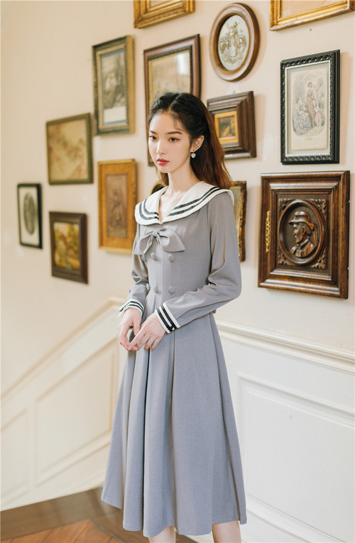 人気カラー再販 ロリータワンピース 長袖 クラシカル ワンピース セーラー ミモレ丈 ヴィンテージ 清楚 ゆるふわ 女の子 フェミニン ロリィタ ロリータ ランキング1位獲得 Centrodeladultomayor Com Uy