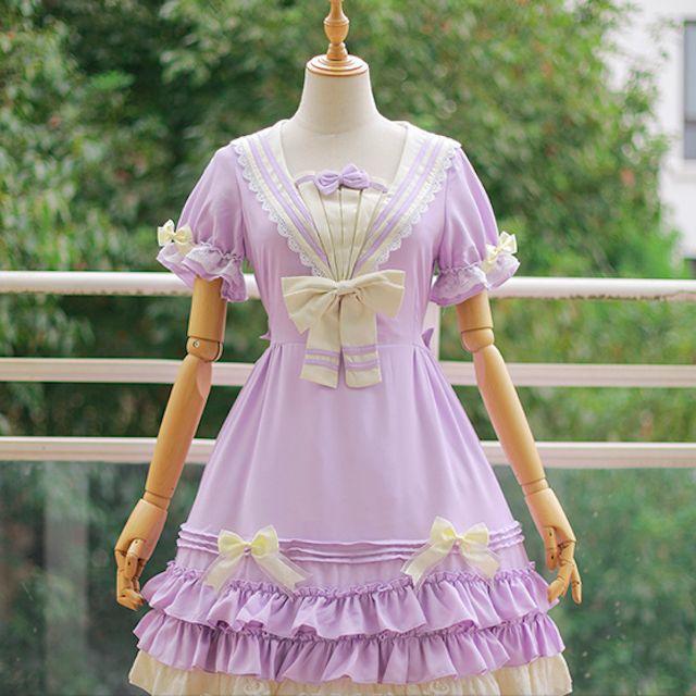 小さいサイズ 大きいサイズ レディース フリル ロリータ リボン