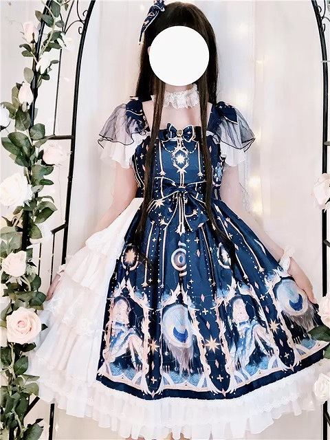 ロリータ 双子 ワンピース フェアリーガール 星空デザイン リボン 異