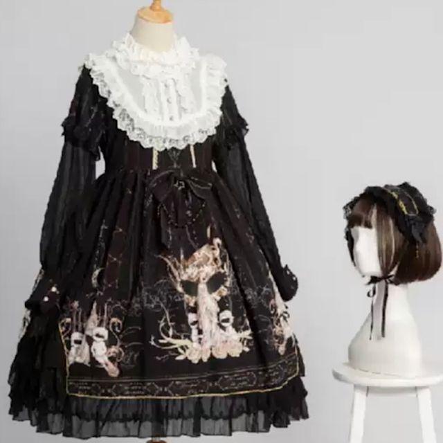 クラシカルロリータ クラロリ 白ロリ 黒ロリ ワンピース エレガント