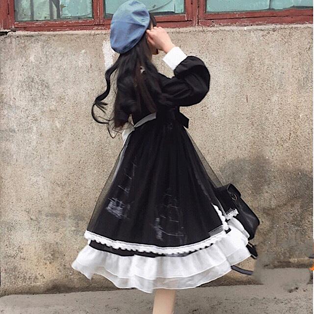 【森ガールシリーズ】姫ワンピ★　アースカラーアクセサリー　リアルブーツ付き カジュロリ セーラーカラーワンピース 量産 アイドル 衣裳 撮影
