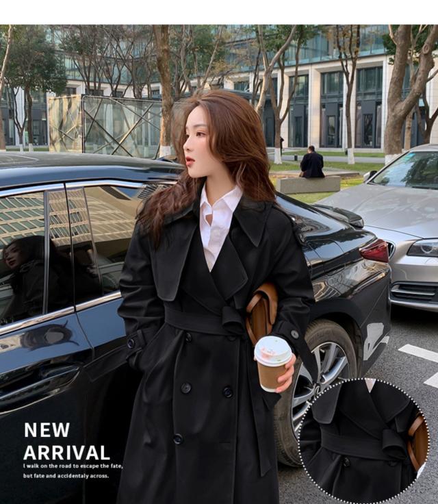 アウター レディース トレンチ コート ロング丈 無地 定番 通勤 お出かけ デート きれいめ ナチュラル 大人カジュアル シンプル ベージュ 黒 春 秋 キレナチュ 大きいサイズ 小さいサイズ_16