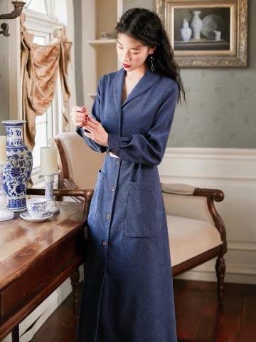 コーデュロイ ドレス レディース コート アウター グリーン A