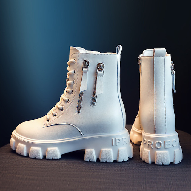 全4タイプ レディース ショートブーツ ライダース レザーブーツ