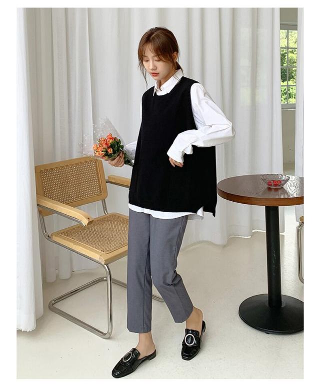 ニットベスト レディース 重ね着 ベスト ノースリーブ ラウンドネック おしゃれ カジュアル トップス 無地 お出かけ デイリー 通勤 オフィス リボン 黒 秋 冬 キレナチュ ニットベスト レディース 重ね着 ベスト ノースリーブ ラウンドネック