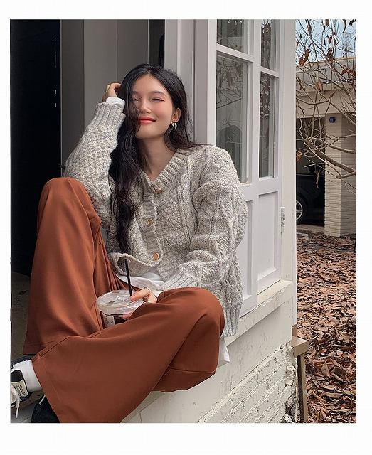 カーディガン ケーブルニット ニットカーディガン レディース トップス