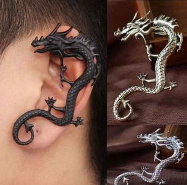 片耳用 ドラゴン 龍 イヤー カフ ☆ ノンホール ピアス