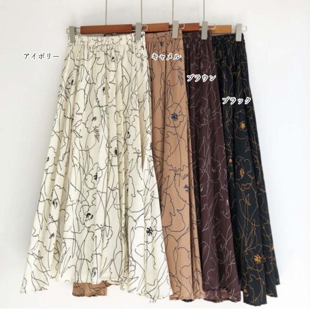 Wearでも人気 送料無料 アートフラワー マキシスカート 柄 ロングスカート 春 ウエストゴム スカート ミモレ丈スカートの通販はau Pay マーケット ニューウィングス