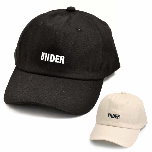 送料無料 UNDER刺繍キャップ 帽子 ローキャップ 野球帽 ロゴ 韓国