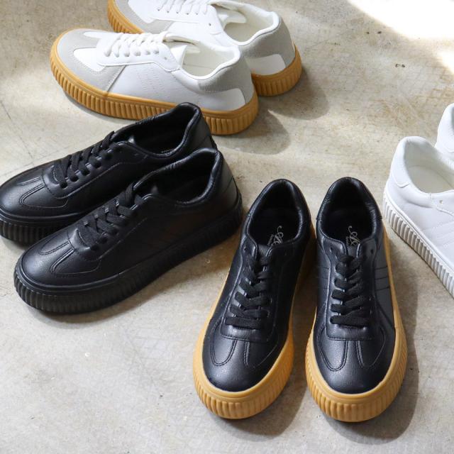 スニーカー ローカット ジャーマントレーナー 厚底 3.5cmヒール