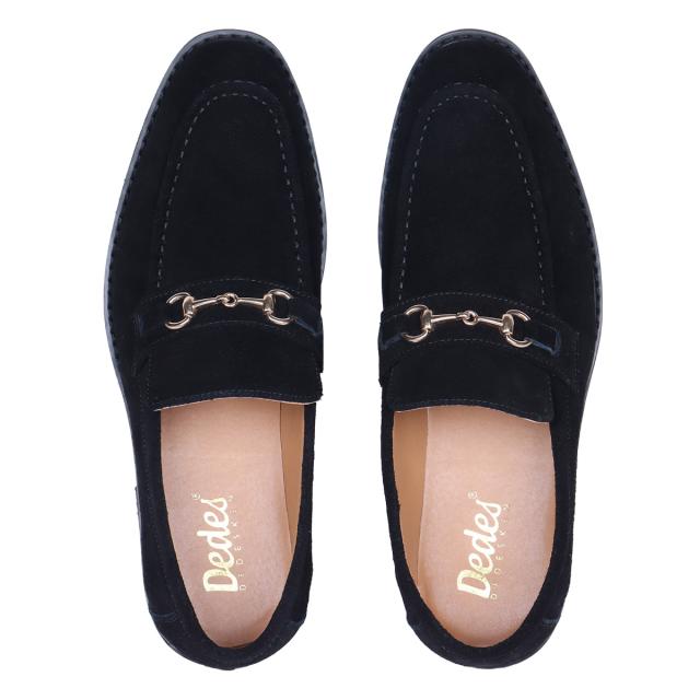 ビットローファー メンズ 本革  スエード Uチップモカ 3E 歩きやすい 2.5cmヒール カジュアル No.6358 25.0cm〜27.0cm 黒 デデス