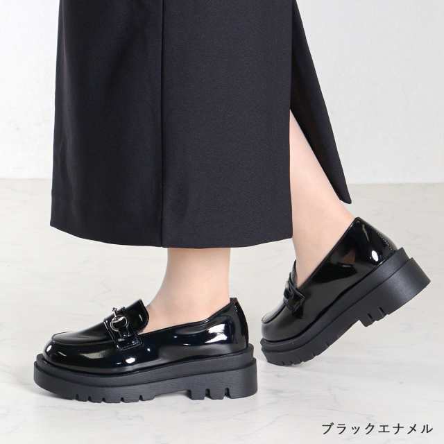 厚底 ローファー ラウンドトゥ ユニセックス ローファー 厚底 5cmヒール レディース メンズ ユニセックス