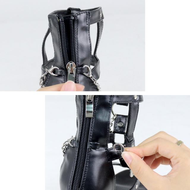 サンダル グラディエーター 厚底 12.5cmヒール バックジップ No.1641