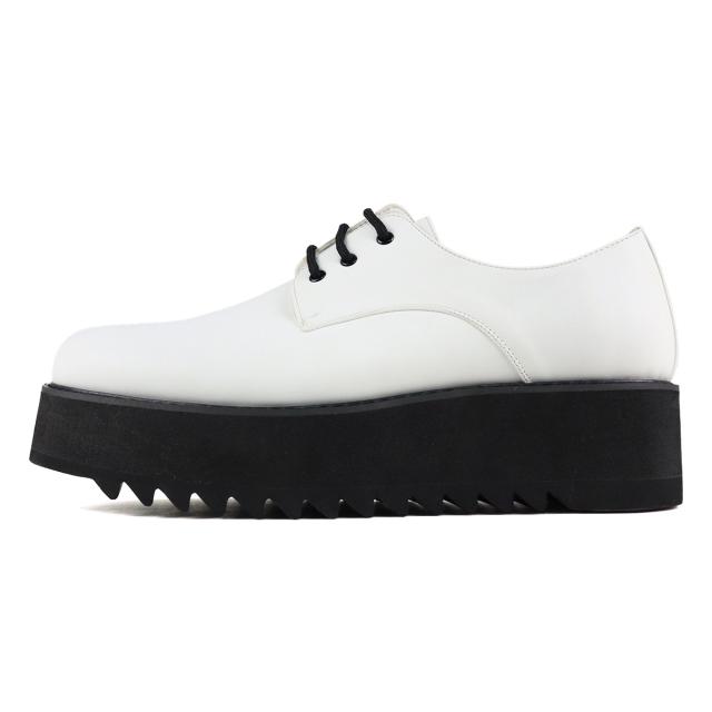 カジュアルシューズ メンズ レースアップ 外羽根 プレーントゥ 3ホール 厚底 シャークソール 脚長 防滑 おしゃれ 5.5cmヒール No.1712 25.0cm〜27.0cm 黒 ブラック LOVEHUNTER ラブハンター