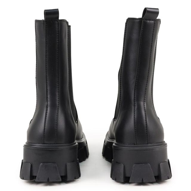 サイドゴアブーツ メンズ ラウンドトゥ タンクソール 防滑 ミドルブーツ 厚底 5cmヒール No.1719 25.0cm〜27.0cm 黒 ブラック LOVEHUNTER ラブハンター