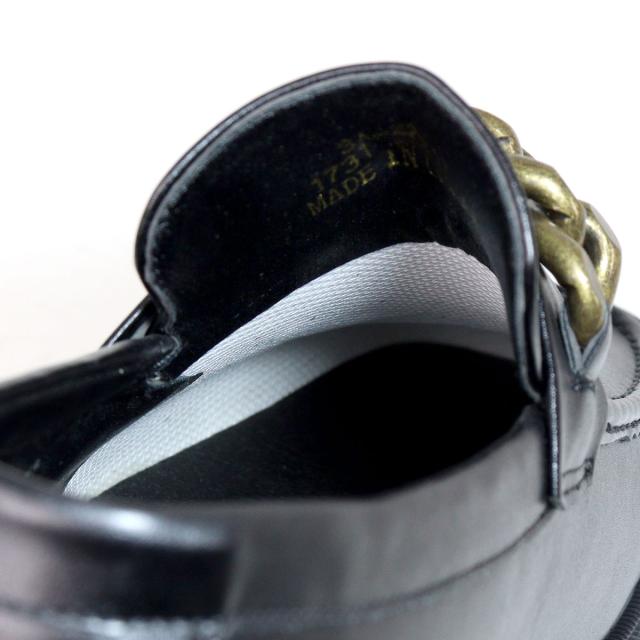 ローファー メンズ タンクソール スクエアトゥ 厚底 身長アップ 4.5cmヒール No.1731 25.0cm〜27.0cm 黒 ブラック LOVEHUNTER ラブハンター ボリュームソール チェーンモチーフ スタイルアップ 歩きやすい 安定感 履きやすい