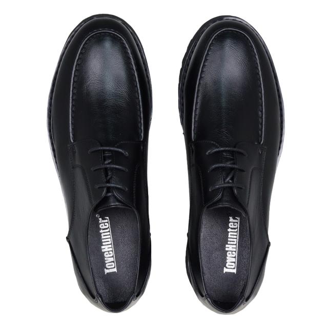 カジュアルシューズ メンズ Uチップ 紐靴 厚底 6cmヒール 防滑