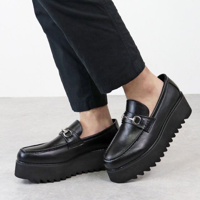 ローファー メンズ 厚底 6.0cmヒール シャークソール 滑りにくい 身長アップ No.1736 25.0-27.0cm 黒 ブラック LOVEHUNTER ラブハンター ローファー メンズ 厚底 6.0cmヒール シャークソール 滑りにくい 身長