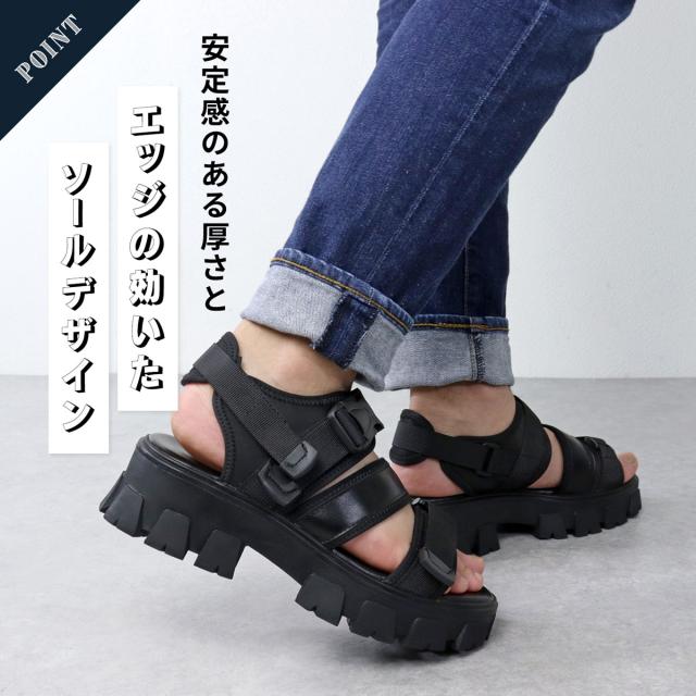 サンダル スポーツサンダル メンズ タンクソール 厚底 ストラップ