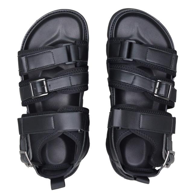 スポーツサンダル ベルトストラップ マジックテープ メンズ キャタピラーソール 合皮 履きやすい 春夏 4.5cmヒール No.1962 25.0cm-27.5cm 黒 ラブハンター スポーツサンダル ベルトストラップ マジックテープ メンズ