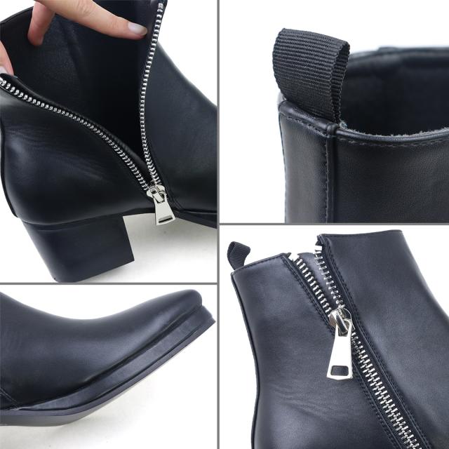 ストームブーツ プラットフォームソール 厚底 プレーントゥ メンズ No.6831 25.0cm〜27.0cm 黒 ブラック LOVEHUNTER ラブハンター