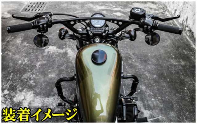 バイク 汎用 ハンドルバー 3 汎用 1インチ 25.4mm アメリカン 艶消し黒